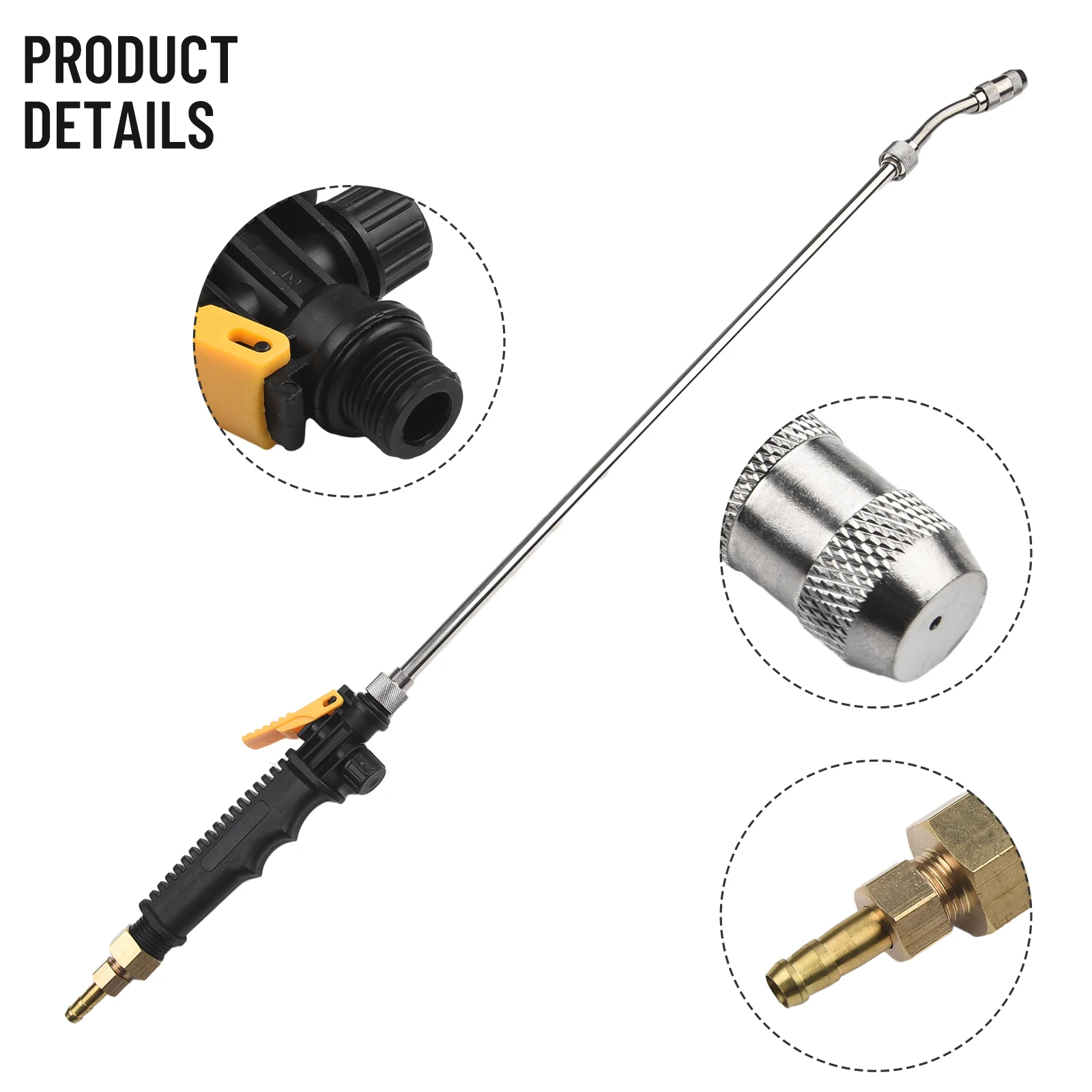 Sprayer Wand Water Lances Sprayer Stainless Steel Tube 29 Inch Metal Rubber Handle 72cm High Pressure Sprayer Wand