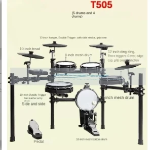 T300/380/505 Mesh Leather Electronic Drum Drum Kit Household Professional Adult and Children Portable