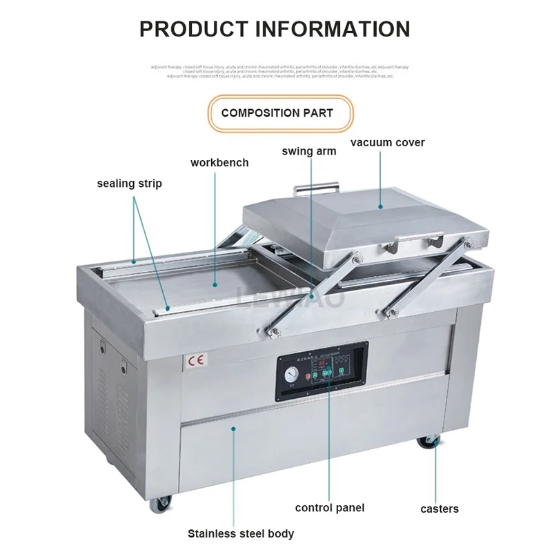 Food Vacuum Packing Machine Commercial Chamber Vacuum Sealer DZ-400 2S Kitchen Meat Bag Packaging Food Saver Sealing Machine