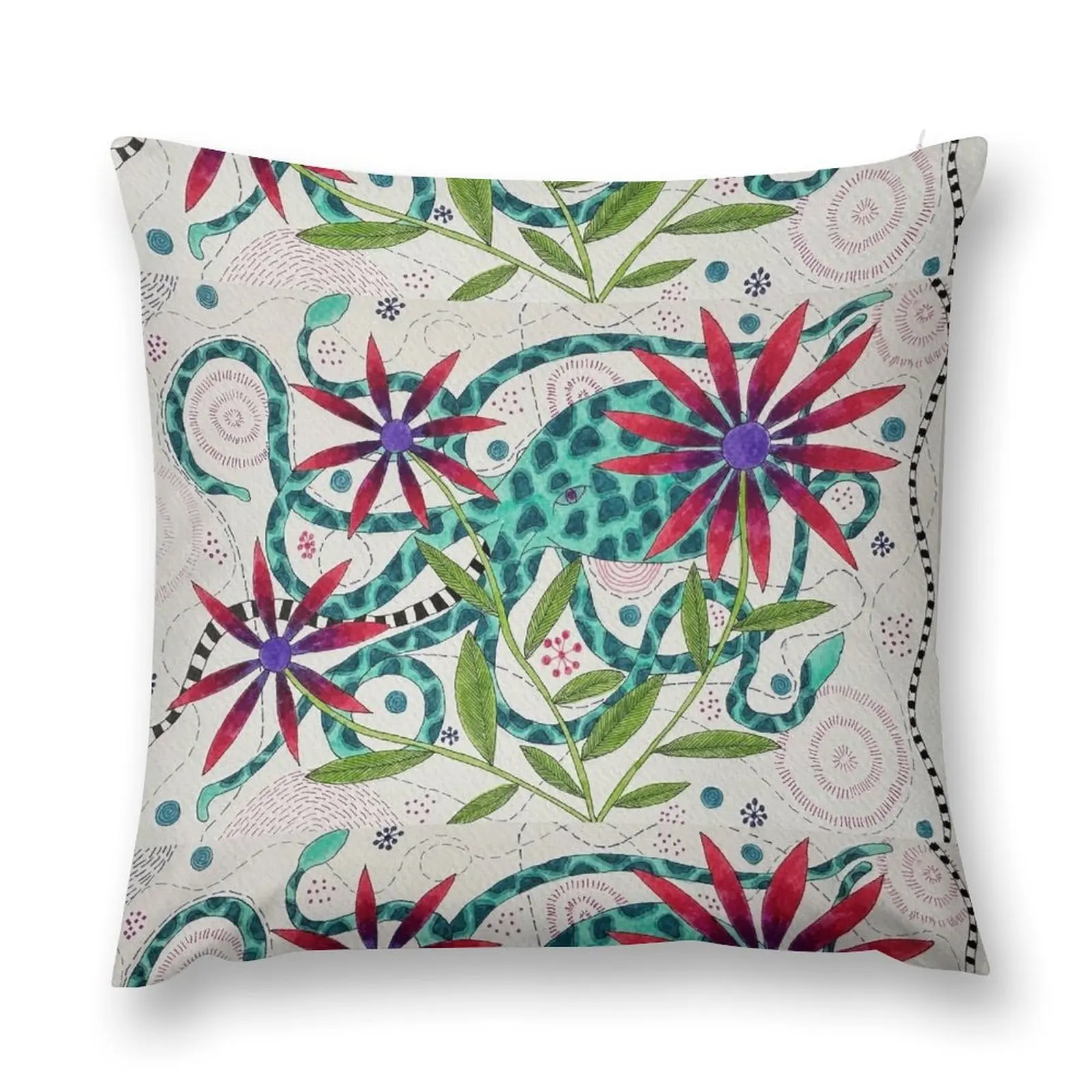 

Octopus with Flowers Throw Pillow Plaid Sofa Bed pillowcases Decorative Cover For Living Room Christmas Pillowcase pillow