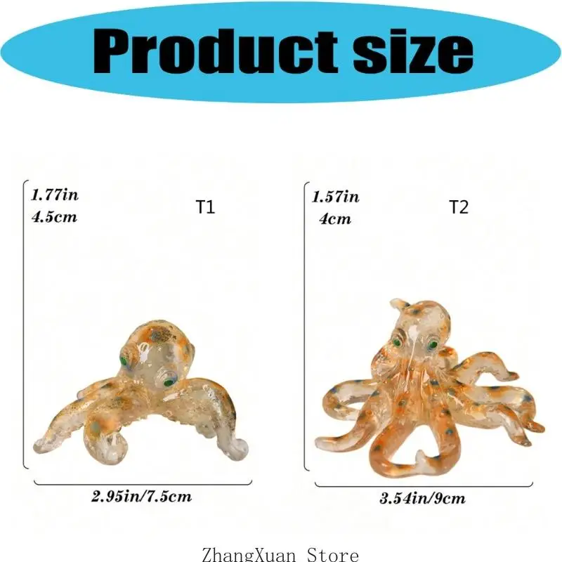 Mundgeblasene Glas-Kraken-Statue, Figur, Ornament, Meerestier-Skulptur, Ornament 3 x – Detail 6