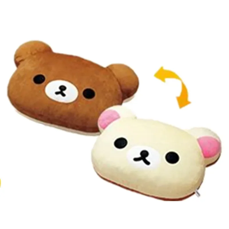 New Cartoon Rilakkuma Double sided Plush Face Pillow Cushion 37CM Kids Girls Boys Stuffed Toys For Children Christmas Gifts