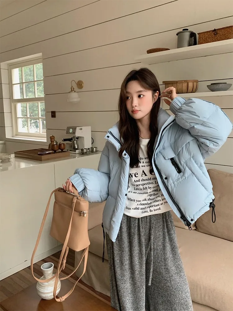 2025年秋冬新作 レディース ショート丈 ダウンジャケット ジップアップ スタンドカラー 厚手 ソフト ふわふわ ゆったり 多機能 ブレッドコート