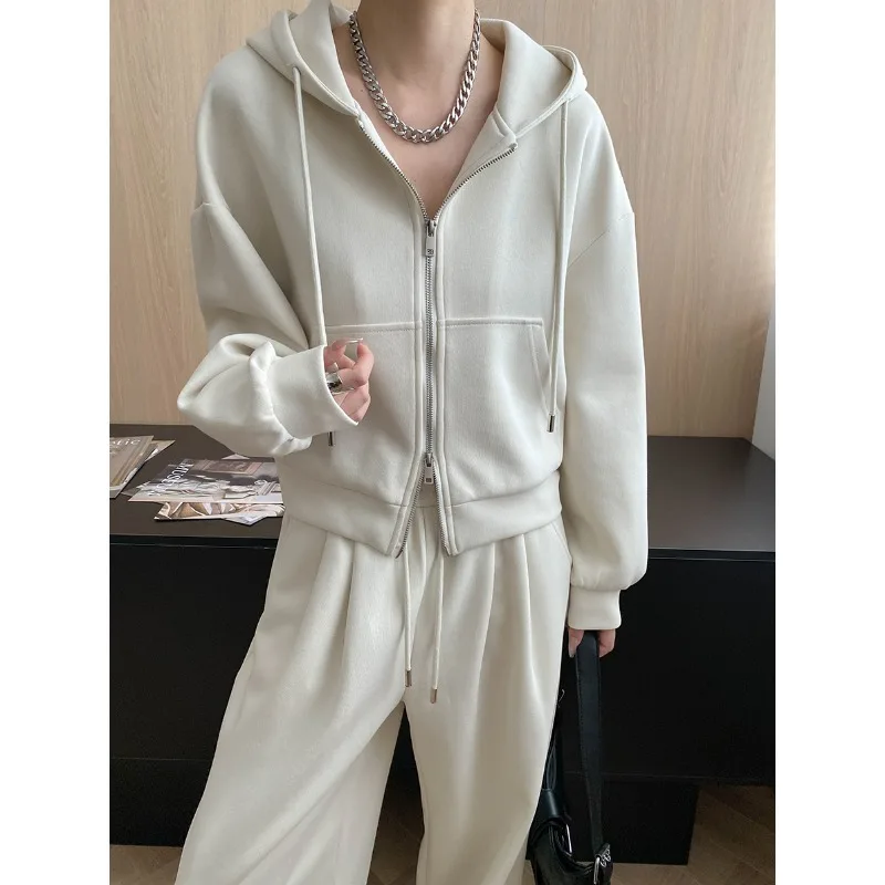 

2026 Pant Set Women Two Piece Sets Hooded Zipper Sweatshirts Coats Wide Leg Long Pants High Waist Y2k Streetwear Autumn Winter