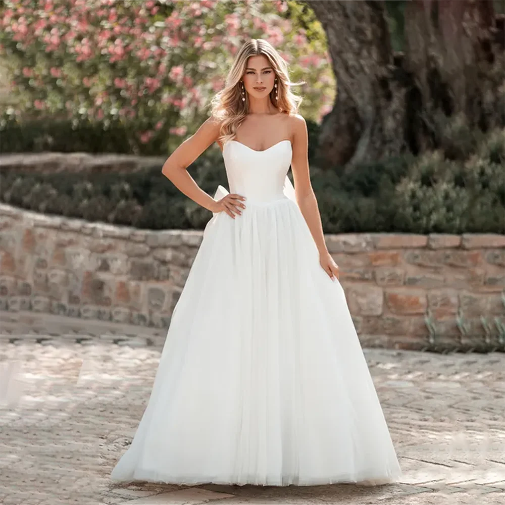 

Wedding Dress Bridal Gown Bride Dress Strapless A-Line Draped Pleated Bridal Gown Wedding Dresses for Bride Formal Bridal Wear