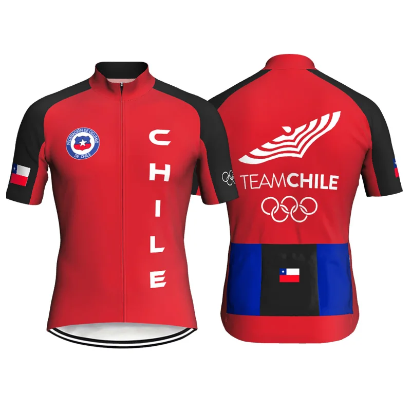 Cycling Jersey for Men, Chile Cycling Top, Mountain Bike Clothes, MTB Road Wear, Sports Wear, Downhill Motocross, Bicycle Top