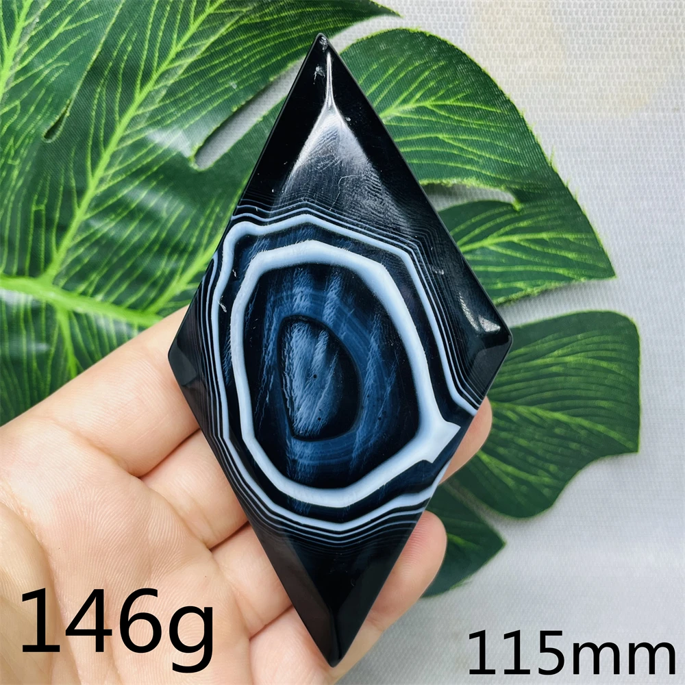 Natural Gemstone Black Geode Agate Piano Lacquered Prismatic Eye Hand Polished Home Room Decoration Gift Witchcraft Altar Prayer