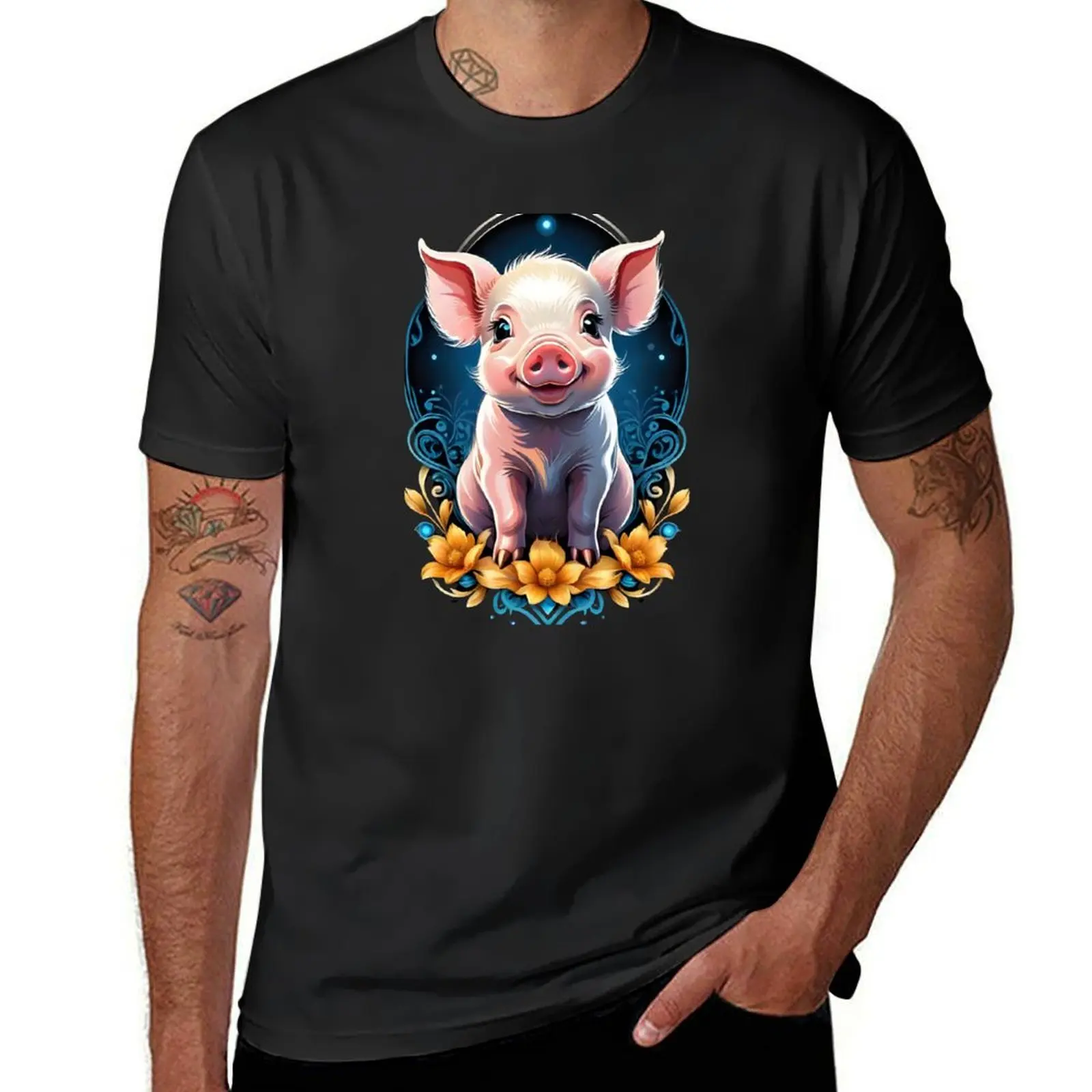 Adorable Piglet Paradise T-Shirt boys whites anime clothes heavy weight t shirts for men