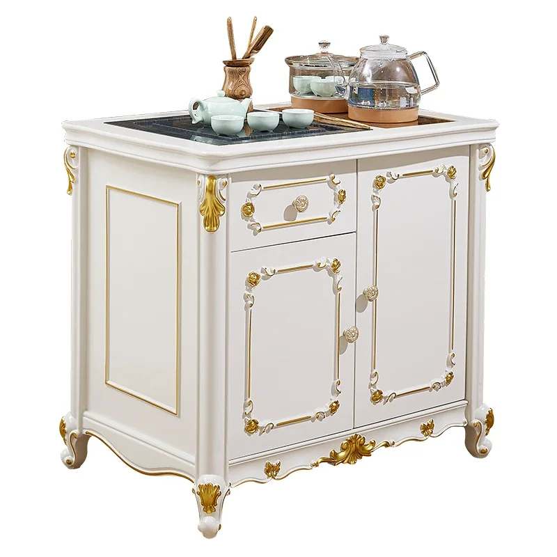 European-style solid wood small table  bar machine  cart cabinet boiling water small  table edge few househol