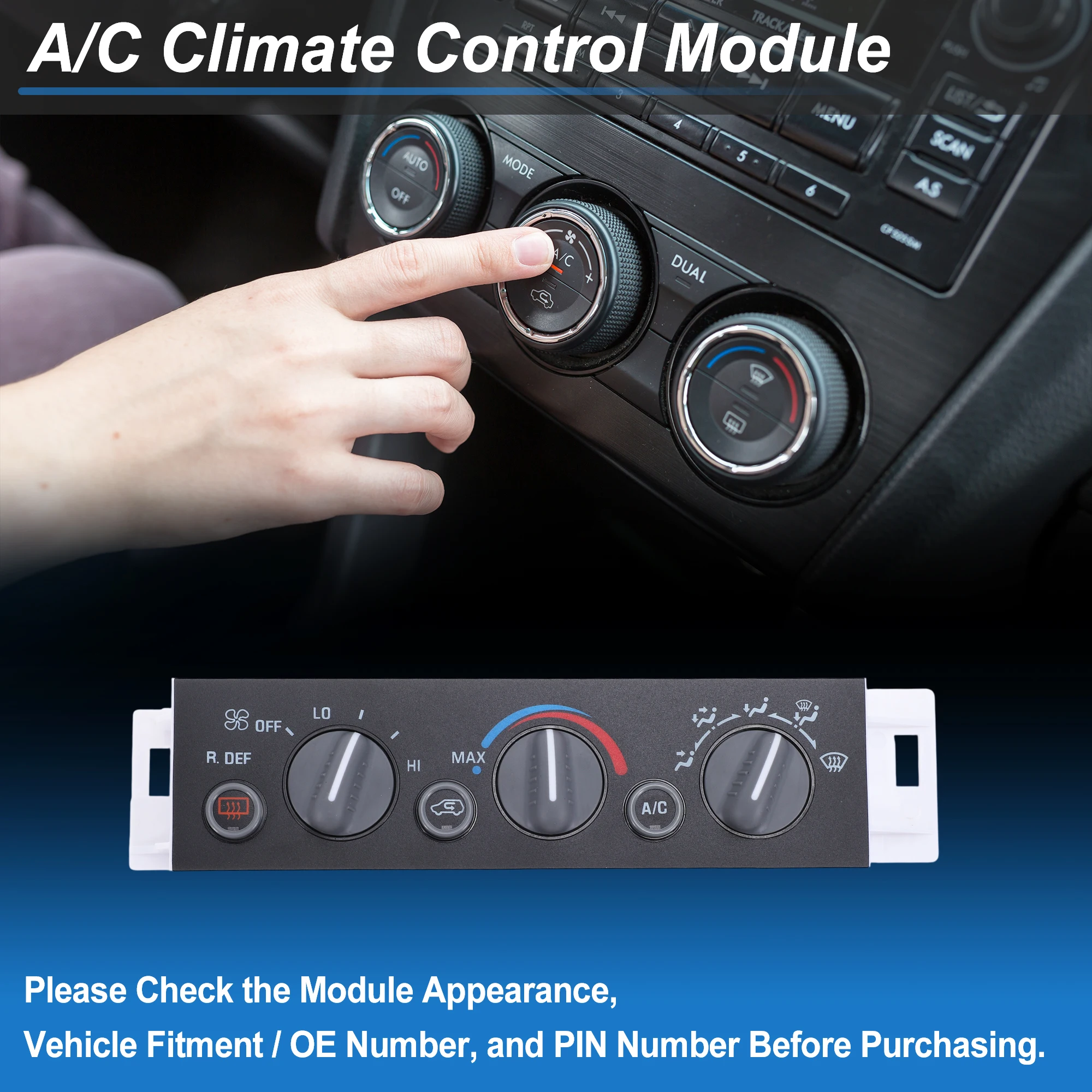 

UXCELL Модуль переключателя климат-контроля нагревателя для Chevrolet C2500 Пикап HVAC Блок климат-температуры No 599-006