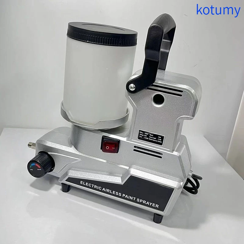 KOTUMY 110V/220V Airless Sprayer, Mini High Pressure Electric Paint & Latex Spraying Machine with Rechargeable Lithium Battery