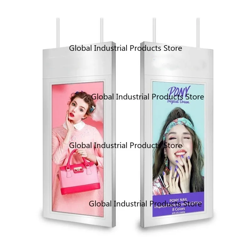 55 Inch Dual-Sided LCD LED Digital Video Loop Player Roof Ceiling Mount for Commercial Window Display High Brightness AD Signage