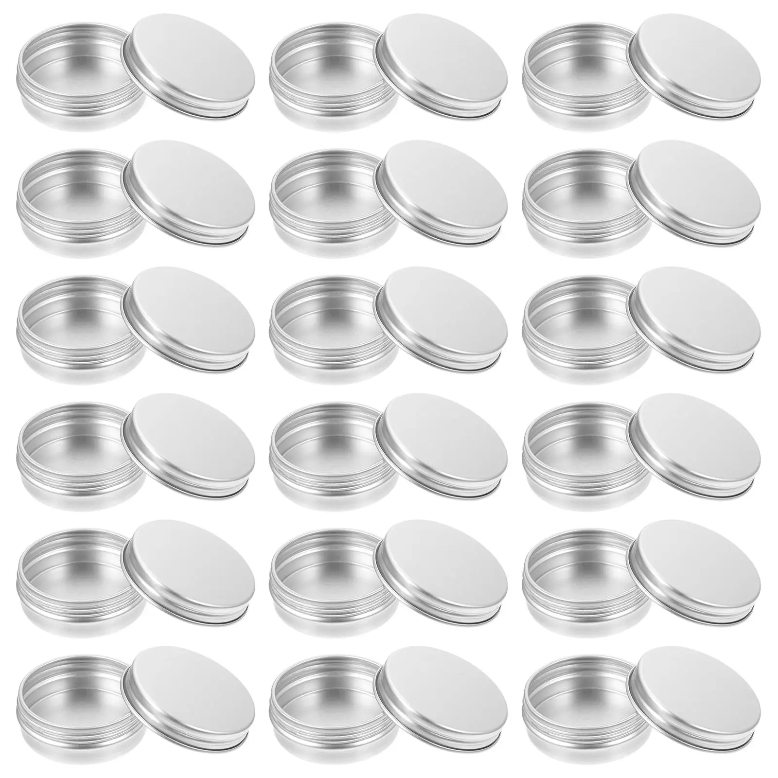 

50 Pcs Aluminum Box Compact Travel Powder Container Cosmetics Holder Small Leak Proof Refillable Cream Storage Lotion