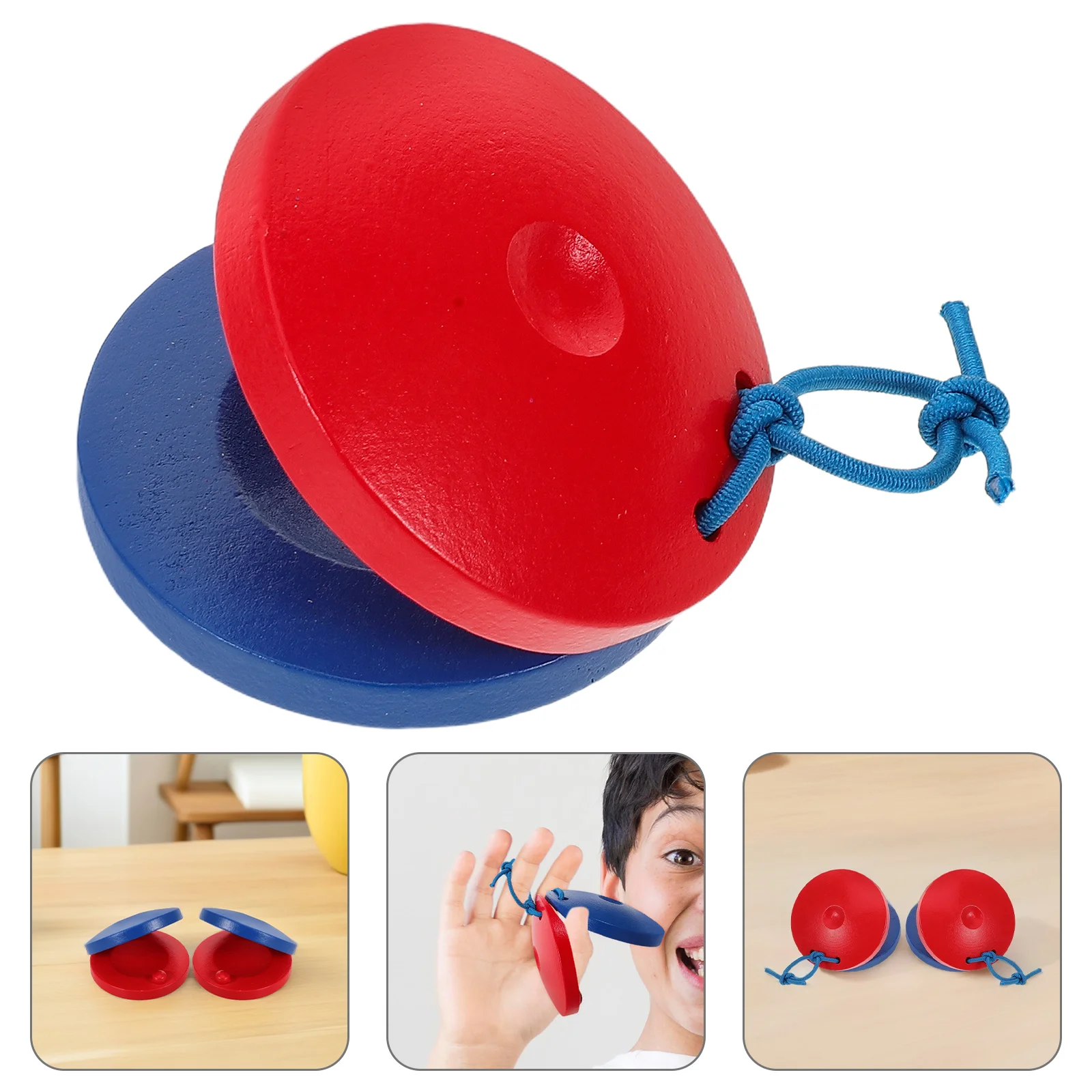 

8 Pcs Wooden Finger Castanets Kids Musical Instruments Children Rhythm Percussion Toddler Handheld Preschool for Family