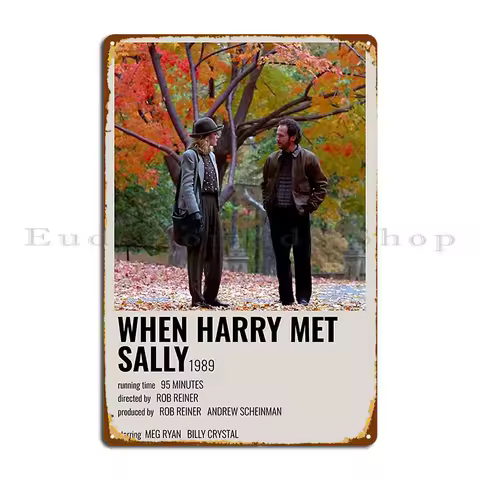 When Harry Met Sally 1989 Metal Plaque Poster Bar Cinema Designing Garage PaintingTin Sign Poster