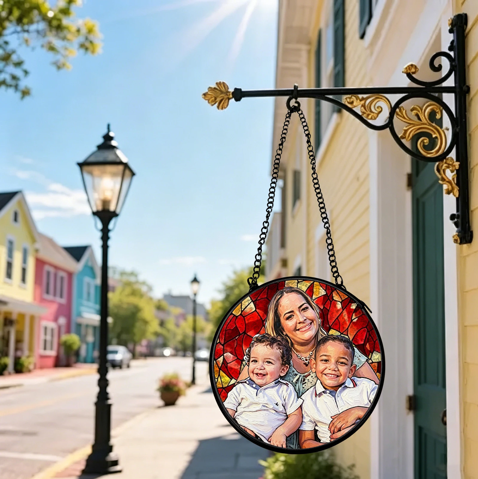 1 pc Personalizar photo Window glass sun catcher hanging with chain For Graduation,Her She,Your Lover,Friends,Bedroom. view 4