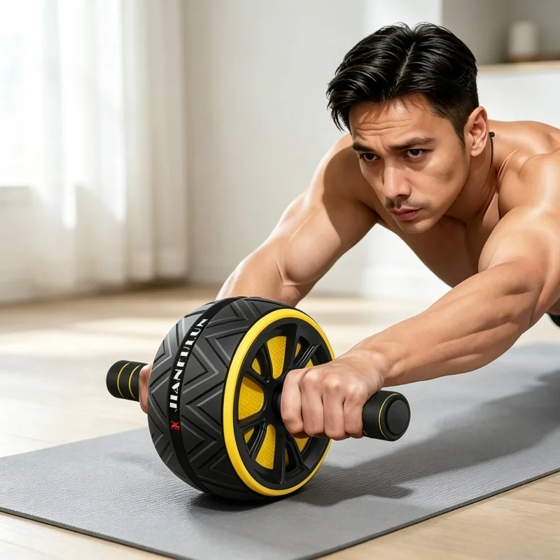 Non‑Slip Grip Ab Roller Wheel, Durable Abdominal Core Workout Trainer, Portable Home Gym Exercise Equipment for Men & Women
