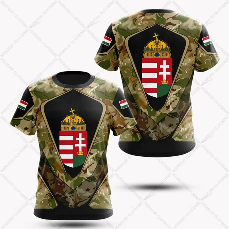 Custom Name Hungary Camouflage Tees Summer Cool Sportswear Men's Fashion Jersey Loose T-shirts Boy Oversized Short Sleeve Tops