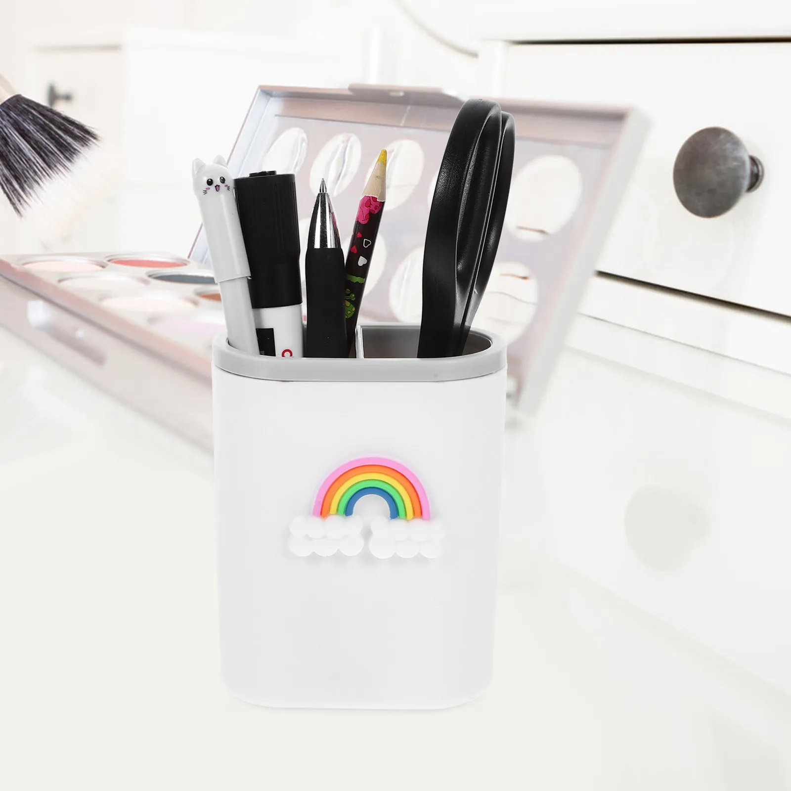 

2Pcs Desktop Storage Box Pen Holder Pencil Cup Organizer for Office Desk Home Decor Stationery Sundries Organizer Kawaii Style