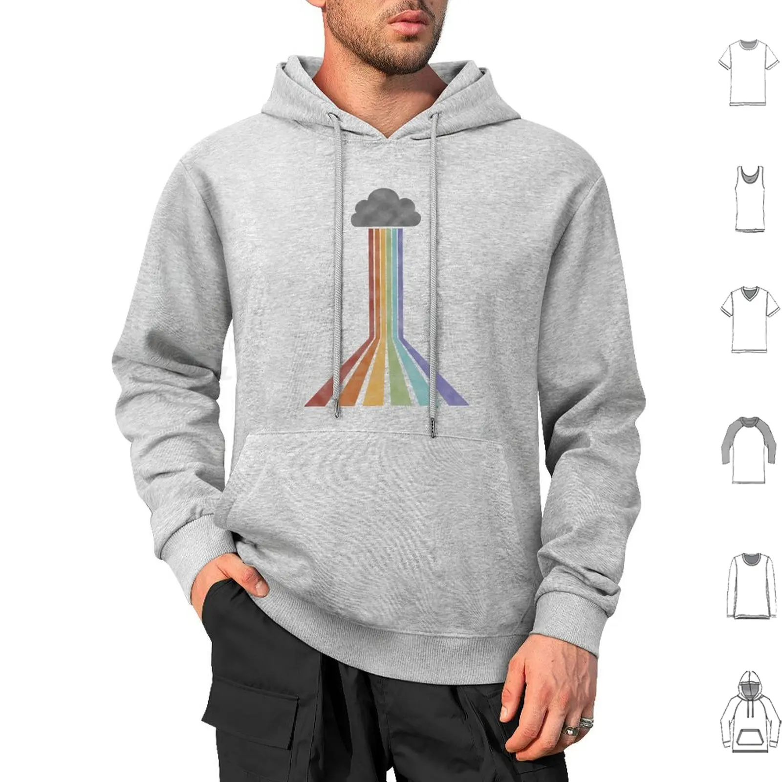 Don't Rain On Me Hoodie cotton Long Sleeve Rainbow Colour Cloud Pride Rain