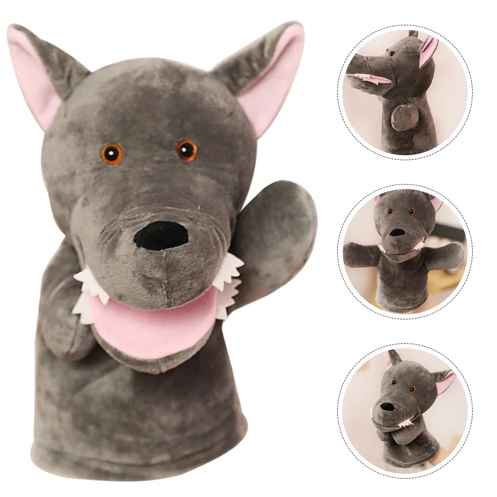 Wolf Dier Handpop Pluche Figuur Speelgoed Vroege Educatieve Interactieve Katoenen Puppets Baby Verhaal Vertellen