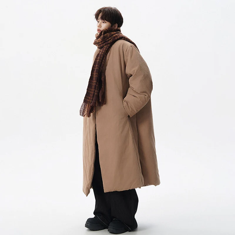 LUZHEN 2025 Winter New High Quality Thickened Warm Knee-length Padded Windbreaker Coat Men Fashion Handsome Male Clothes JY4849