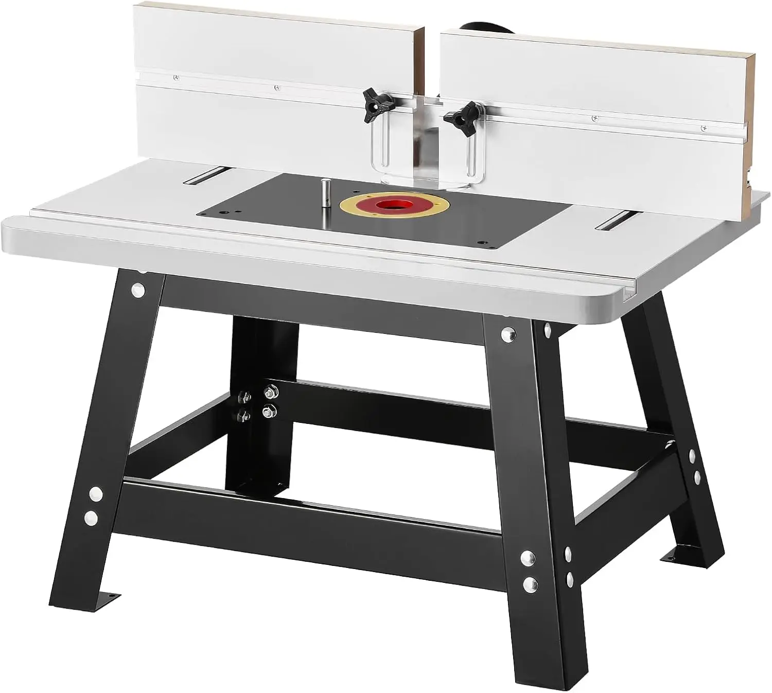 Benchtop Router Table, 24 in x 15.7 in, Bench Top Routing Table with Adjustable Fence, MDF Top, Sturdy Metal Base, 2-1/2 in Dust