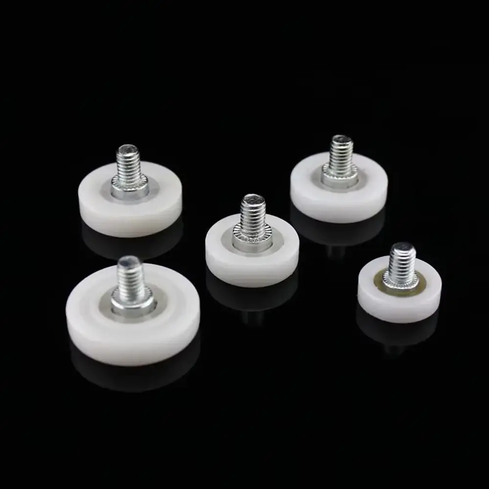 1 قطعة مع درج المسمار تحمل بكرة النايلون المعادن M6 خزانة موضوع خارجي تتحرك عجلة شقة انزلاق الباب الأسطوانة الأثاث #3