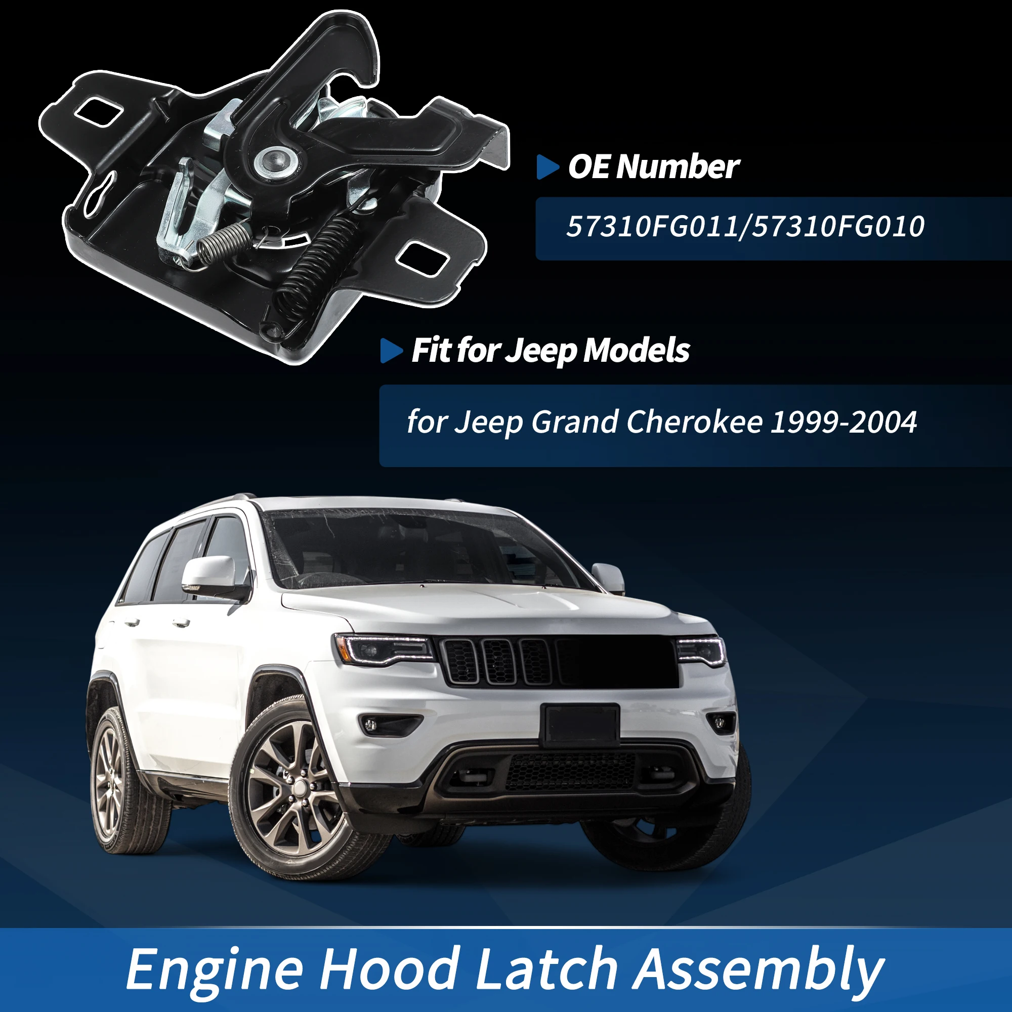 

Защелка капота UXCELL в сборе для Jeep Grand Cherokee 1999-2004 No 55135600AC/55135600AB