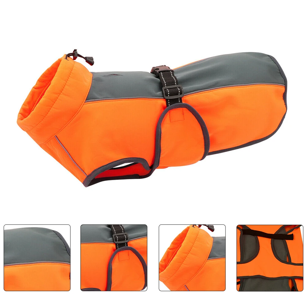 

Fleece Lined Dog Coat Pet Warm Clothes Rain Coats Jackets for Dogs Reflective Vests