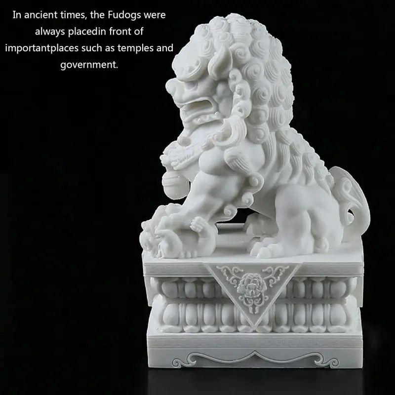 Foo Dogs statue coppia marmo Feng Shui Guardian Lion statue 10Cm/3.9In