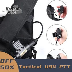 WADSN Military Tactical U94 PTT For Communication Headset Earmor Fit Motorola Midland Baofeng Kenwood Plug Walkie Talkie