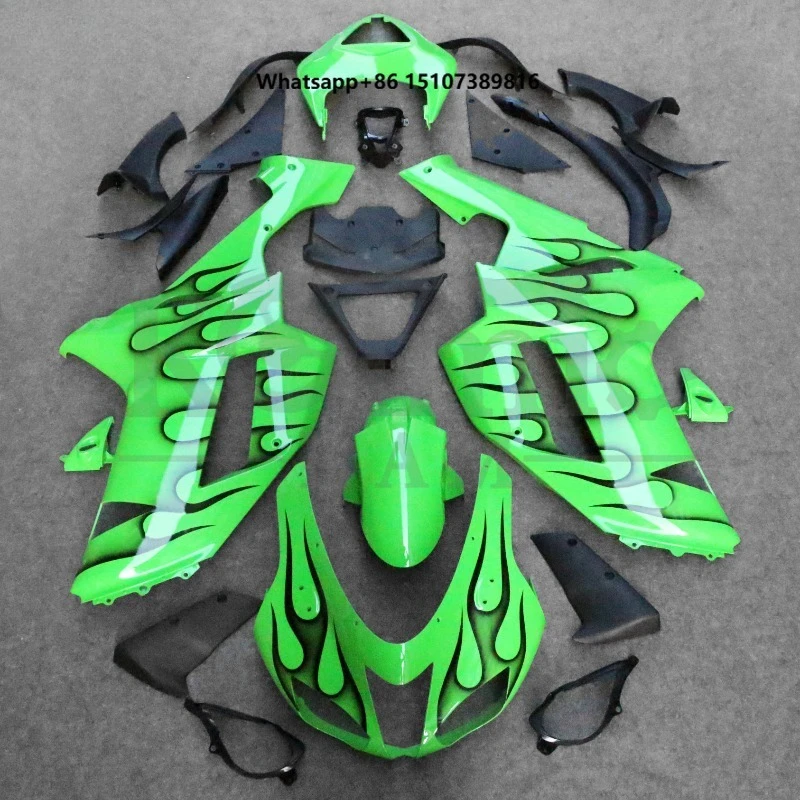 

Fit Ninja ZX-6R 636 ZX6R 2007 2008 ABS Fairing Kit Black Fire Black Green Motorcycle Bodywork
