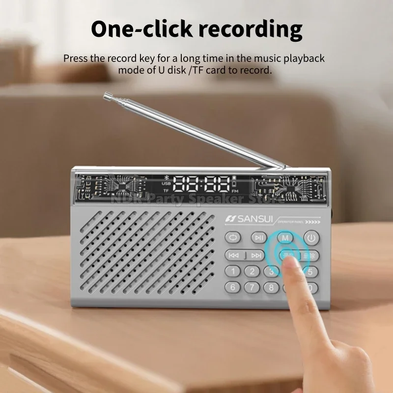 휴대용 FM 라디오 MP3 워크맨 TF/USB 지원 블루투스 무선 스피커 야외 스포츠 미니 디지털 노래 주문기