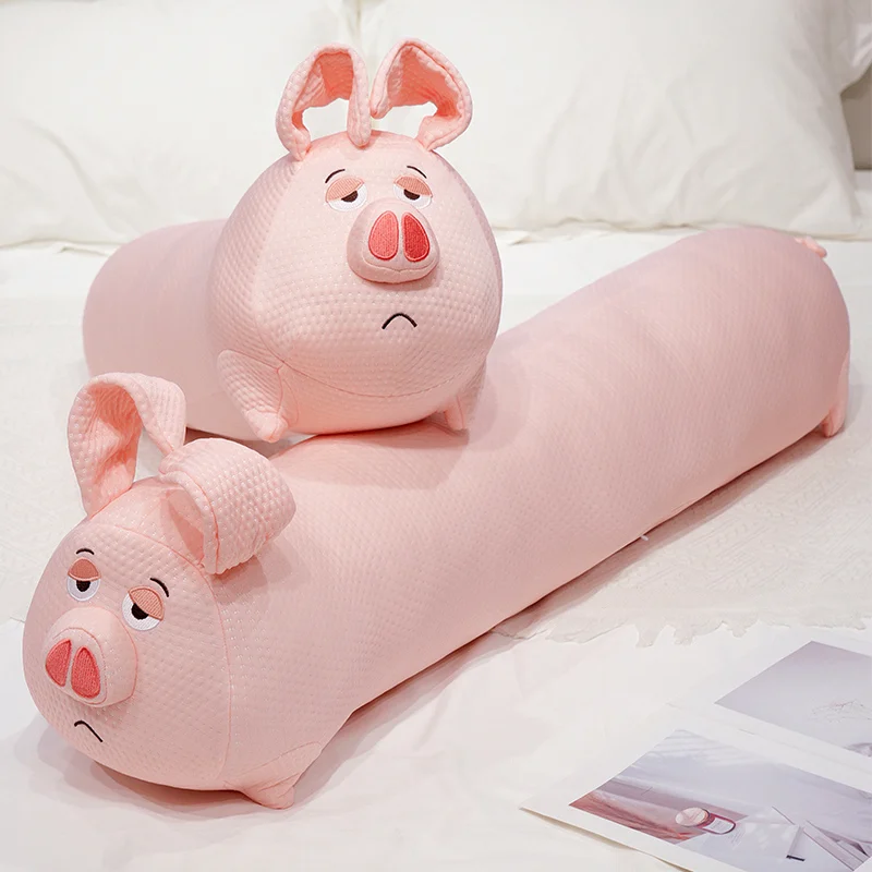

Kawaii Big Ears Piggy Plush Pillow Cool Breathable Summer Throw Pillow Big Size Cartoon Animal Doll Kids Bedroom Companion