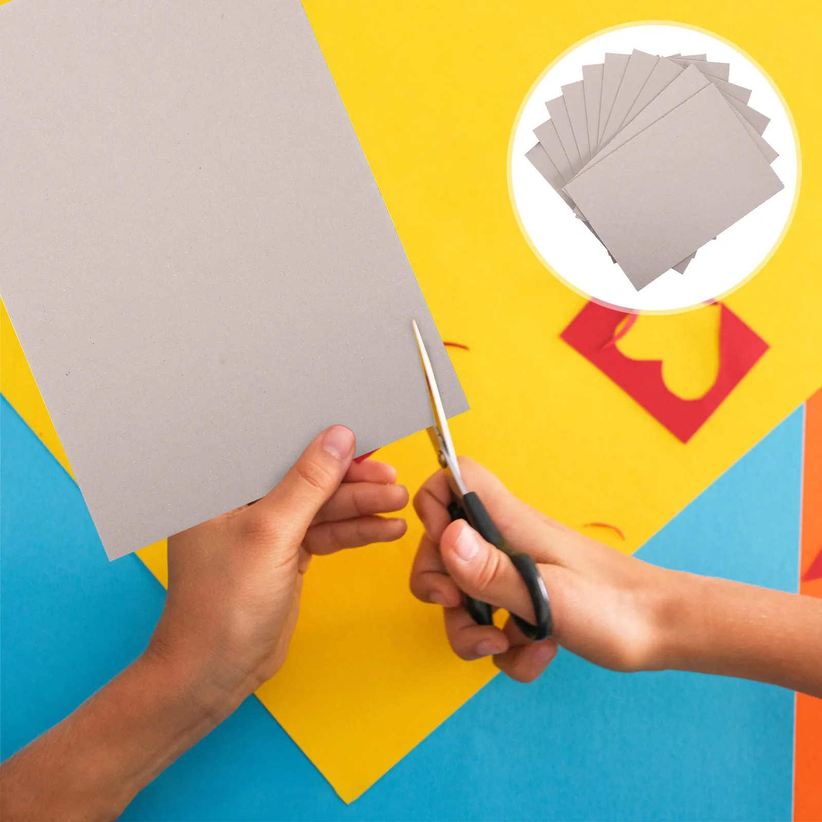 

10 шт. серых утолщенных двусторонних листов из картона для детского творчества, рисования и изготовления открыток