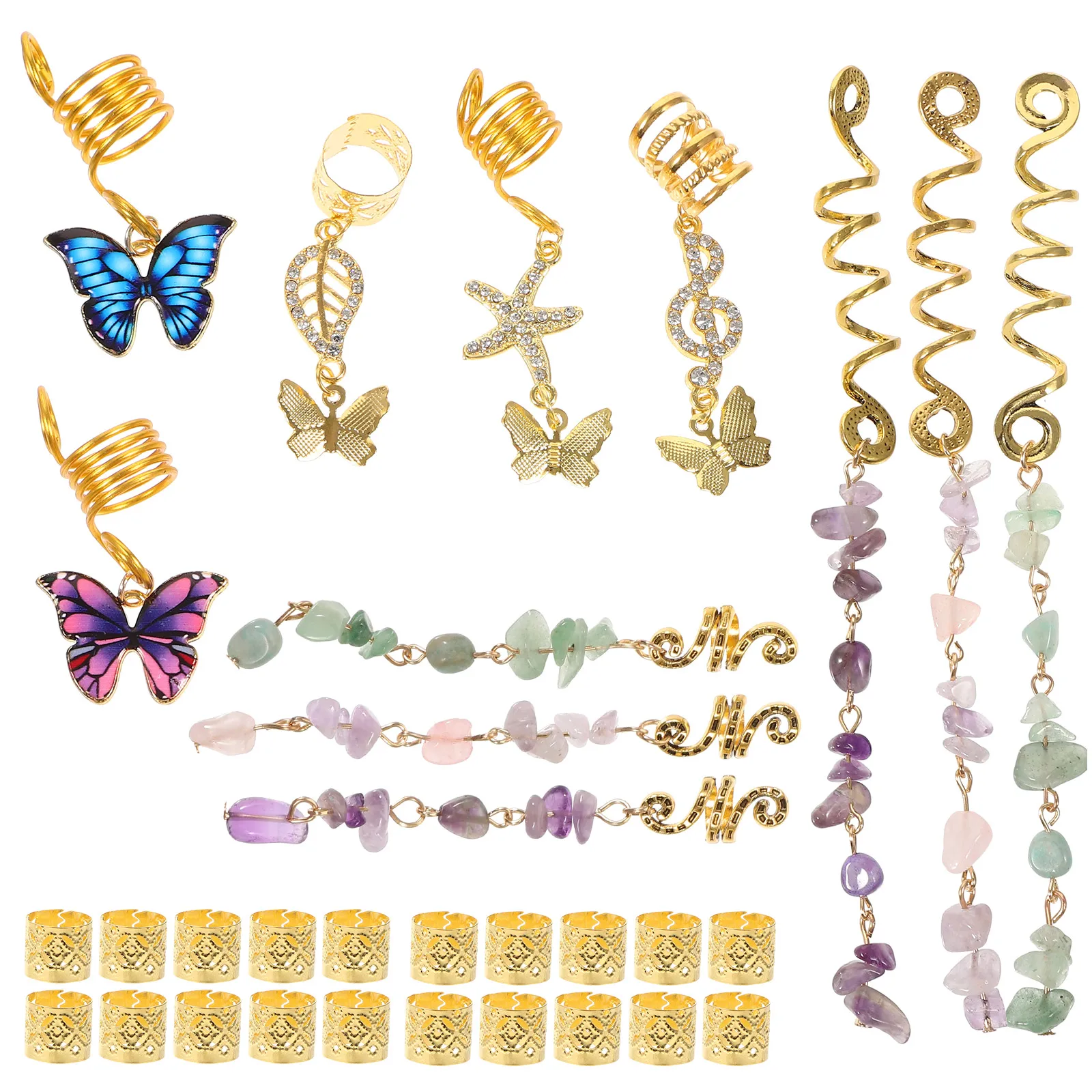 

31-шт. заколки для волос, ювелирные изделия с замком для дредов, аксессуары для плетения, подвески, дреды, декоративные косы