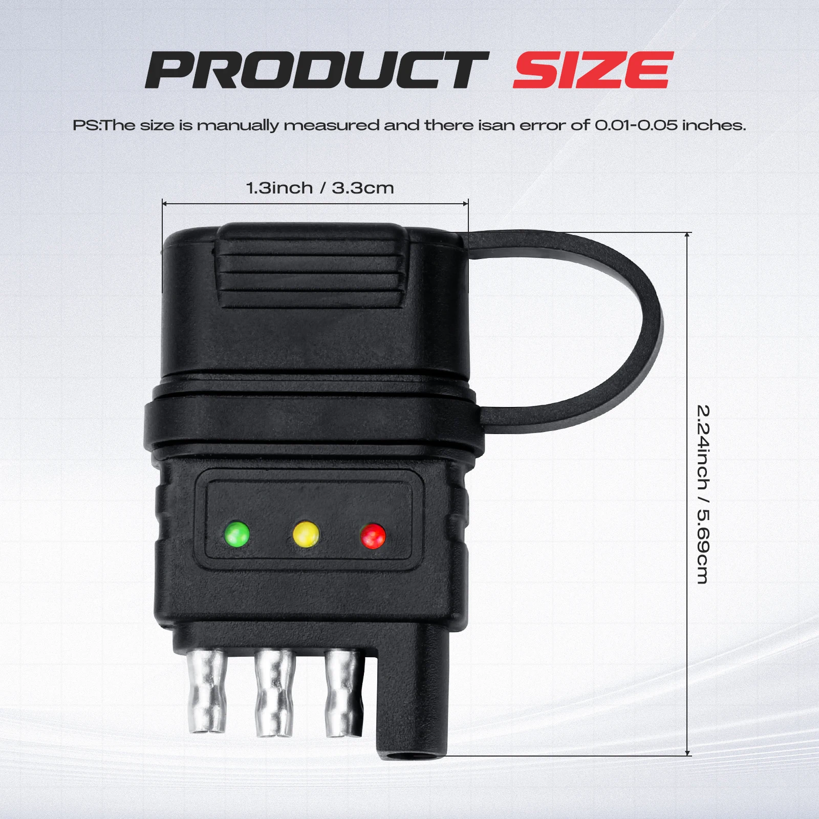Dual Head 4/5 Pin Trailer Tester 4/5 Way Flat Trailer Light Wiring Tester with Indicator Lights for Turn Signal Tail Light Test