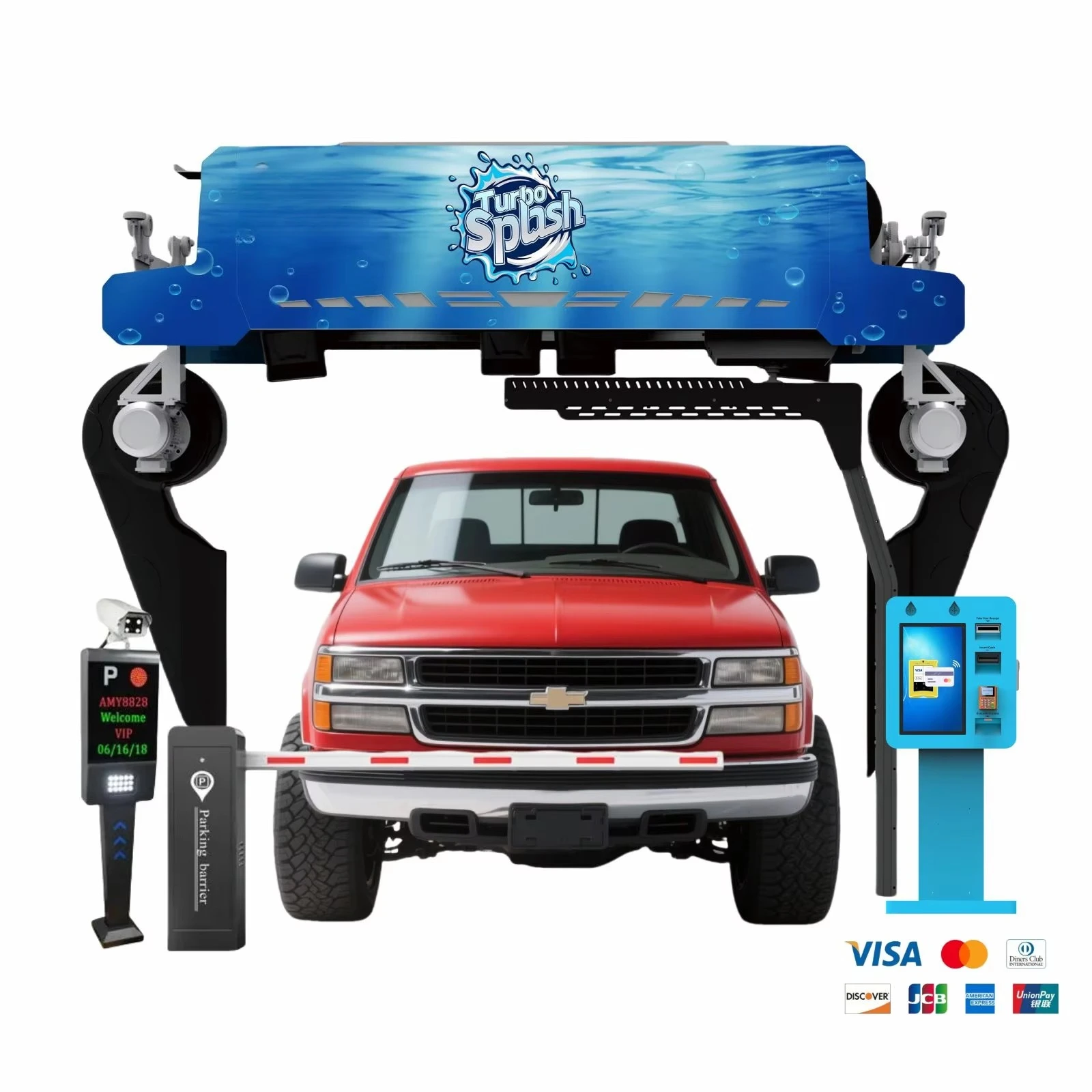 Electric Stainless Steel High Efficiency Pressure Washer Car Wash Machine 150bar Pressure Internet Payment Control for Sewage