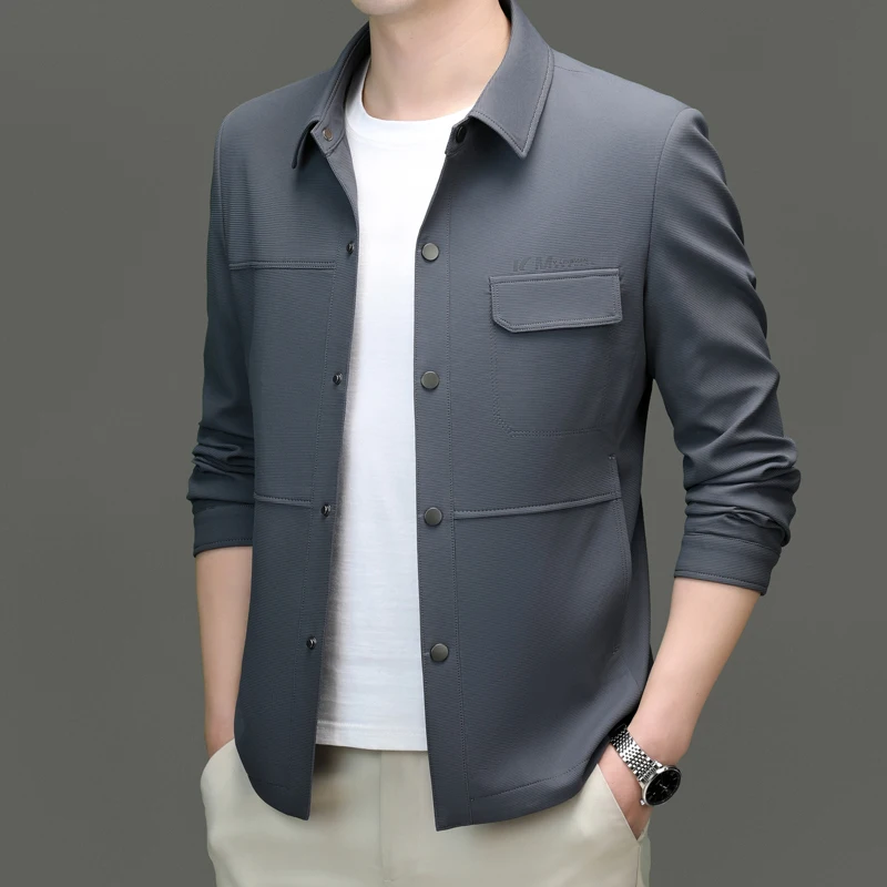 

2024 Spring and Autumn New Men's Fashion Handsome All Match Jacket Casual Korean Version Lapel Business Youth Coat M-4XL