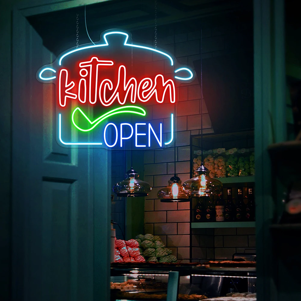 

Restaurant Neon Sign Kitchen Open Sign Kitchen Room Decors Restaurant Sign Dinner 24h Open Business Logo Neon Custom Neon Light