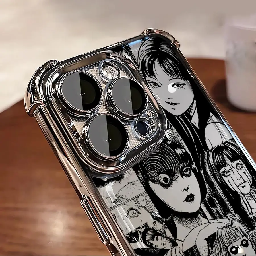 حافظة لهاتف آيفون 12 14 17 Air 13 11 15 Plus 16 Pro Max غطاء هاتف ناعم J-Junji Ito Comics