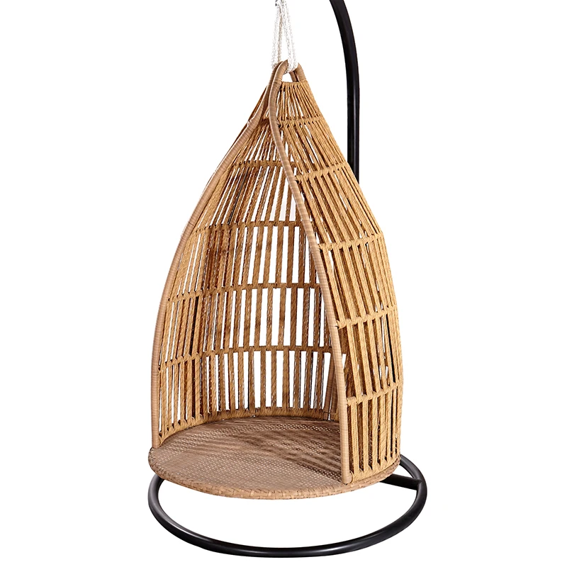 الشرفة الأمامية الخوص الأثاث المعدني في الهواء الطلق حديقة الروطان عش الطيور كرسي أرجوحة مع قوس #3