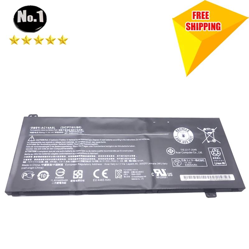 LMDTK New GENUINE AC14A8L Laptop Battery for Acer V15 Nitro Aspire VN7-571 571G 591 591G 791G MS2391 11.4V 4605mAh