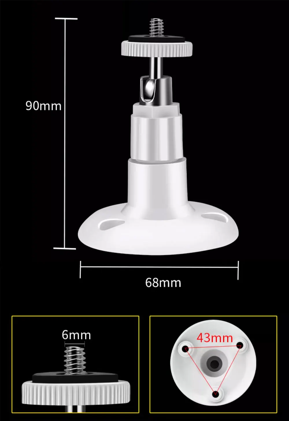 Imagem -06 - Indoor Mini Security Bracket para Arlo ou Arlo Pro Câmera Montagem na Parede Ajustável Wifi hd Câmera