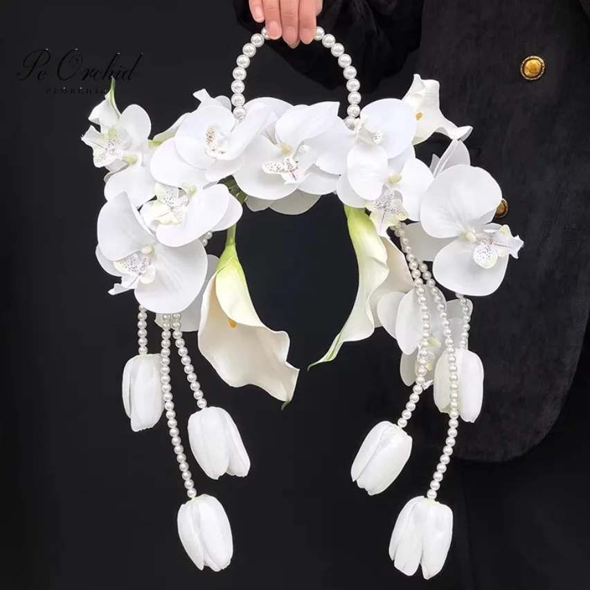 

Букет невесты PEORCHID из искусственных цветов: орхидеи, каллы, жемчужные орхидеи. Букеты для невест и подружек невесты. Искусственные цветы для свадьбы.