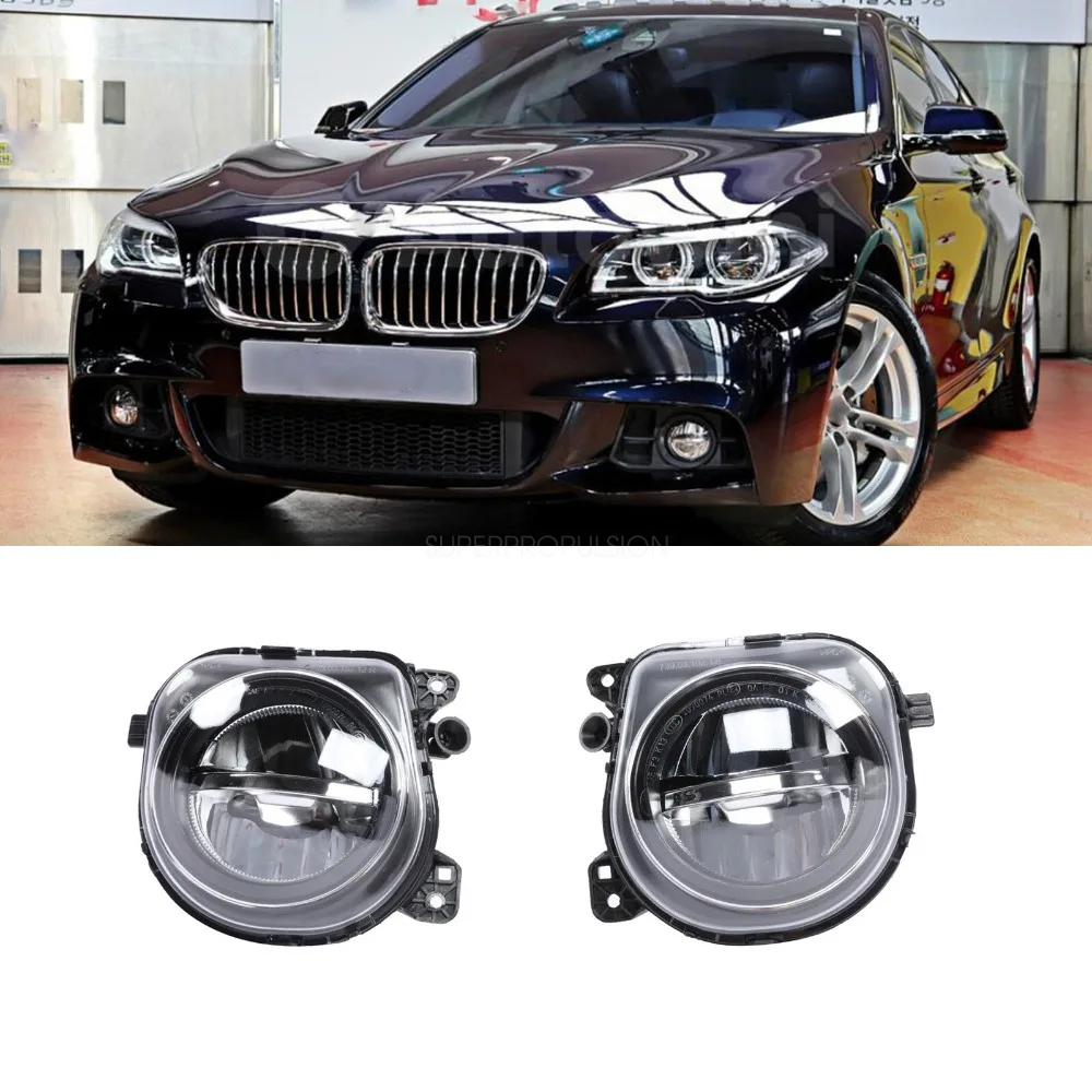 

For 2014-2017 BMW 528i 528iX 535d 535dX 535i 535iX 550i 550iX, Hybrid 5 (F10) Front Fog Light LED Lamp 63177311293 63177311294