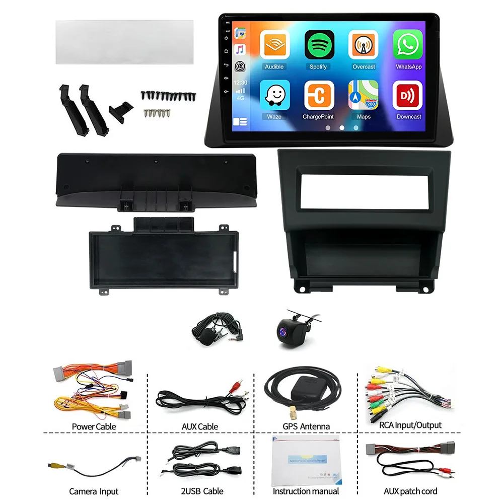 10in Android 13 Car Stereo Radio GPS Navigation 4+64G Compatible for Accord 8th 2008-2013 Support Wireless Carplay Android Auto Car Radio with Bluetooth Wifi FM/RDS SWC Split Screen + AHD Backup Camera