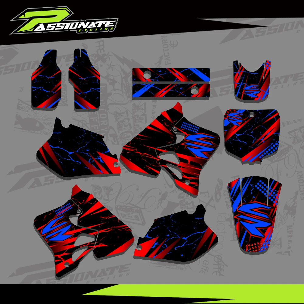 For HONDA CR250 1995 1996 CR125 1995 1996 1997 Full Graphics Decals Stickers Motorcycle Background Custom Number Name