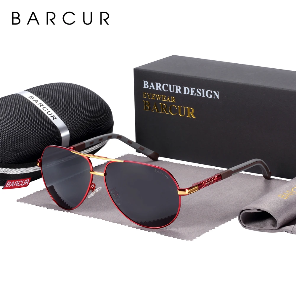 BARCUR Design Polarized Sunglasses for Men Women Gradient Lens Sun Glasses Classic Eyewear Accessory Oculos